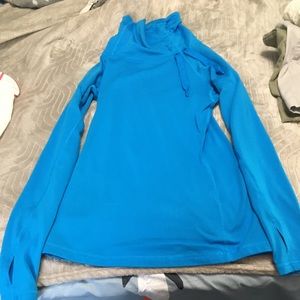Blue Nike pro cowle neck sweatshirt